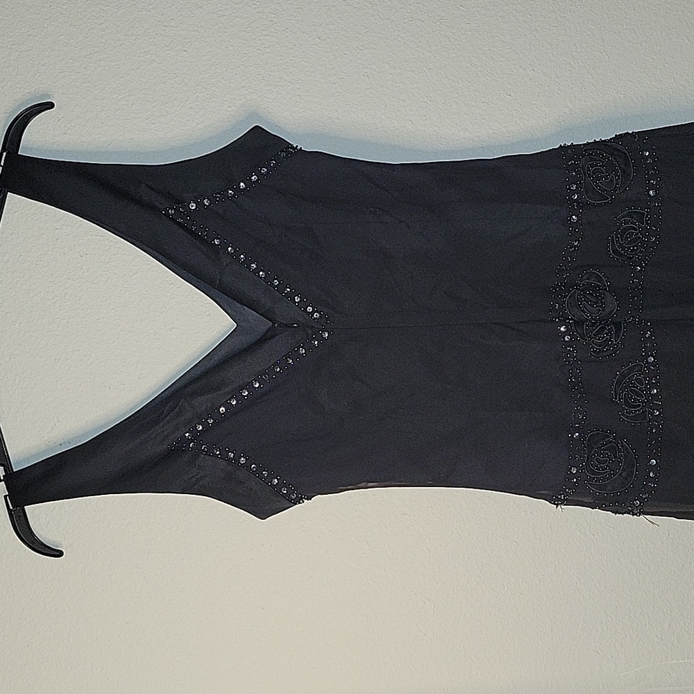 Vintage NINE WEST 100% Silk Dress, 12, Black, EUC - Picture 10 of 13